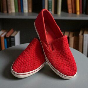 RALPH LAUREN Woven Janis Persimmon Slip On Sneakers Size 6.5